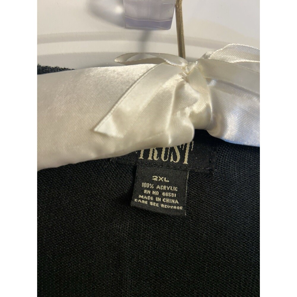 Trust 2XL Black Argyle Sweater Vest V Neck Preppy Golf Grandpa Core Knit Top - Picture 4 of 13